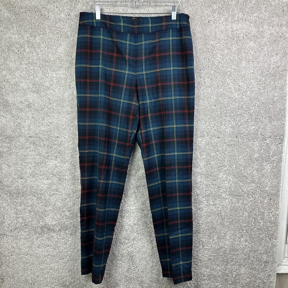 Talbots Heritage Wool Blend Tartan Plaid Cuffed Pants Size 12 Academia
